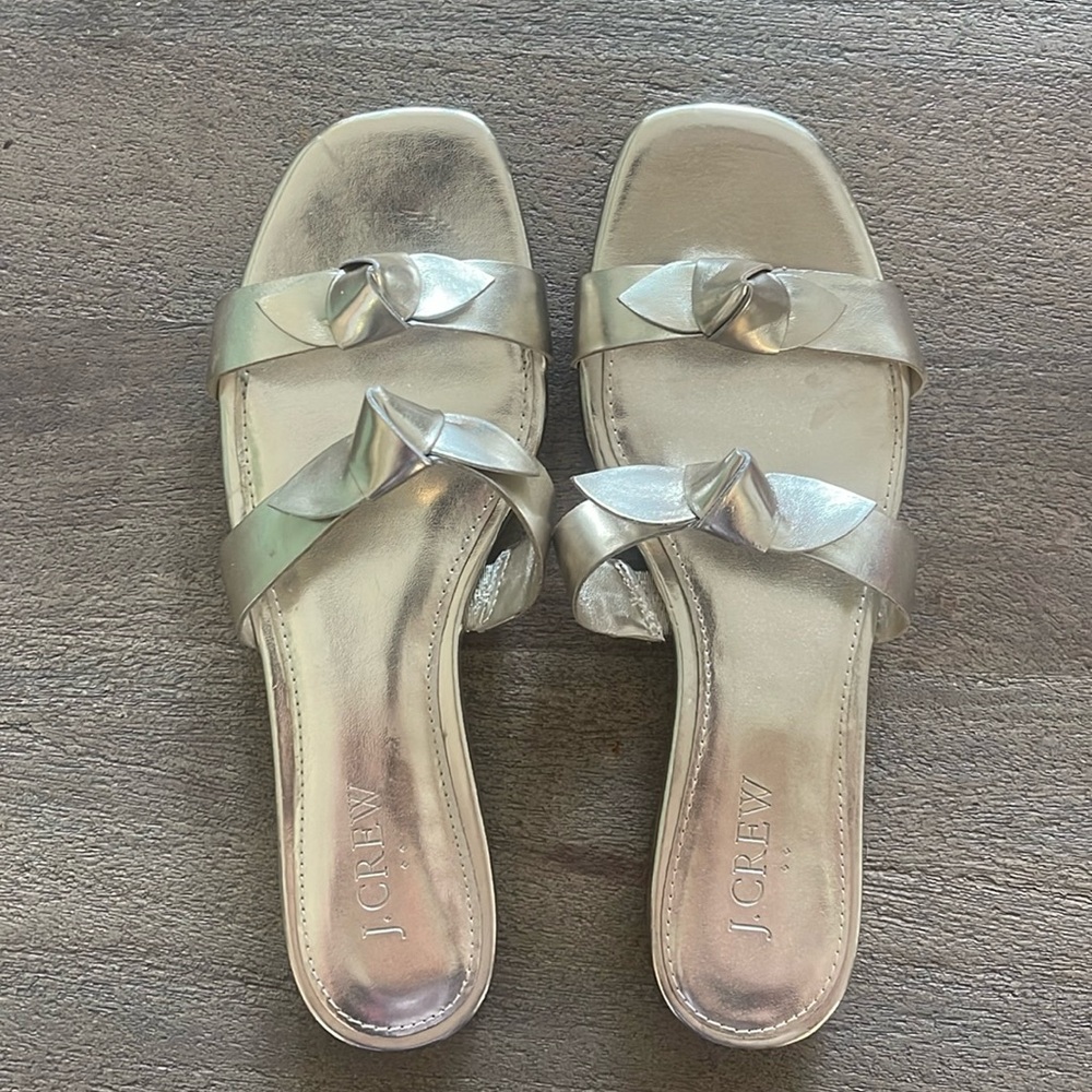 J. Crew Size 6 Gold Metallic Sandals